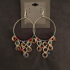 Chandelier-like, jeweled earrings!